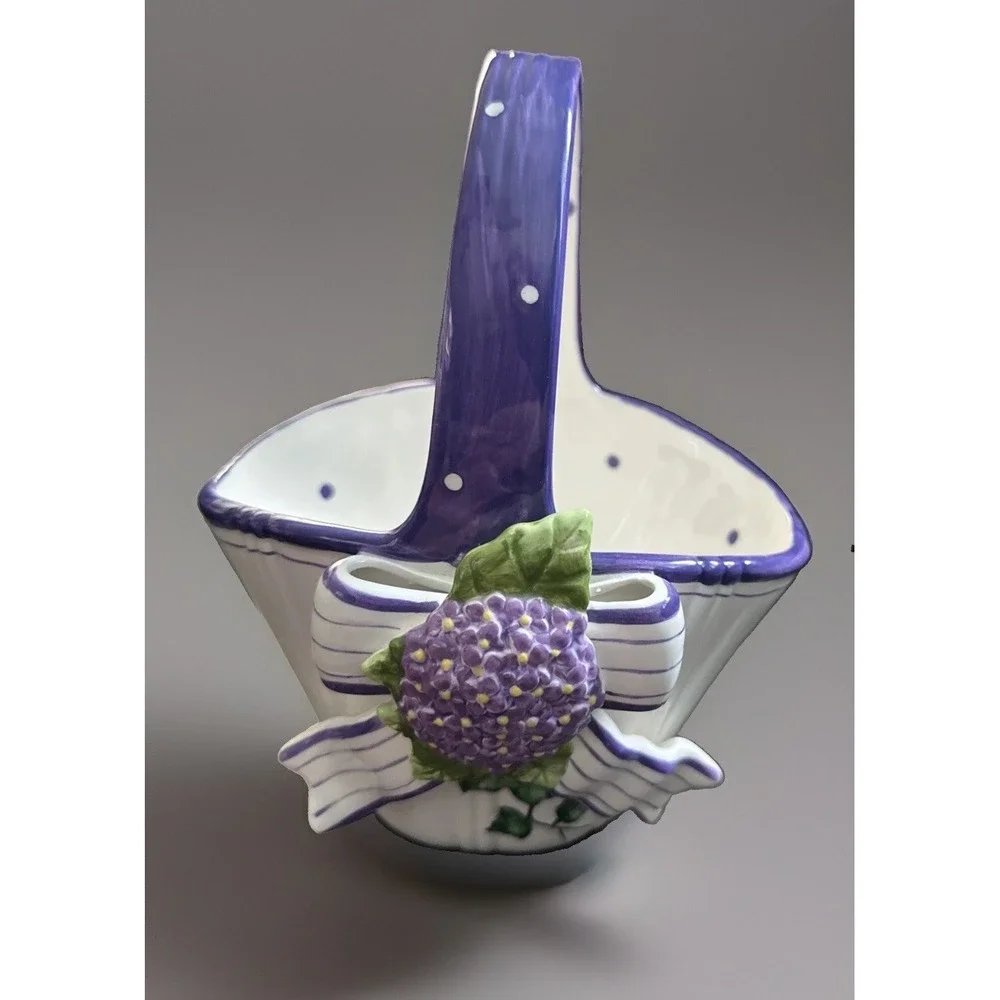 Bella Casa by Ganz Decorative Basket Floral Bow Handles Oval 8